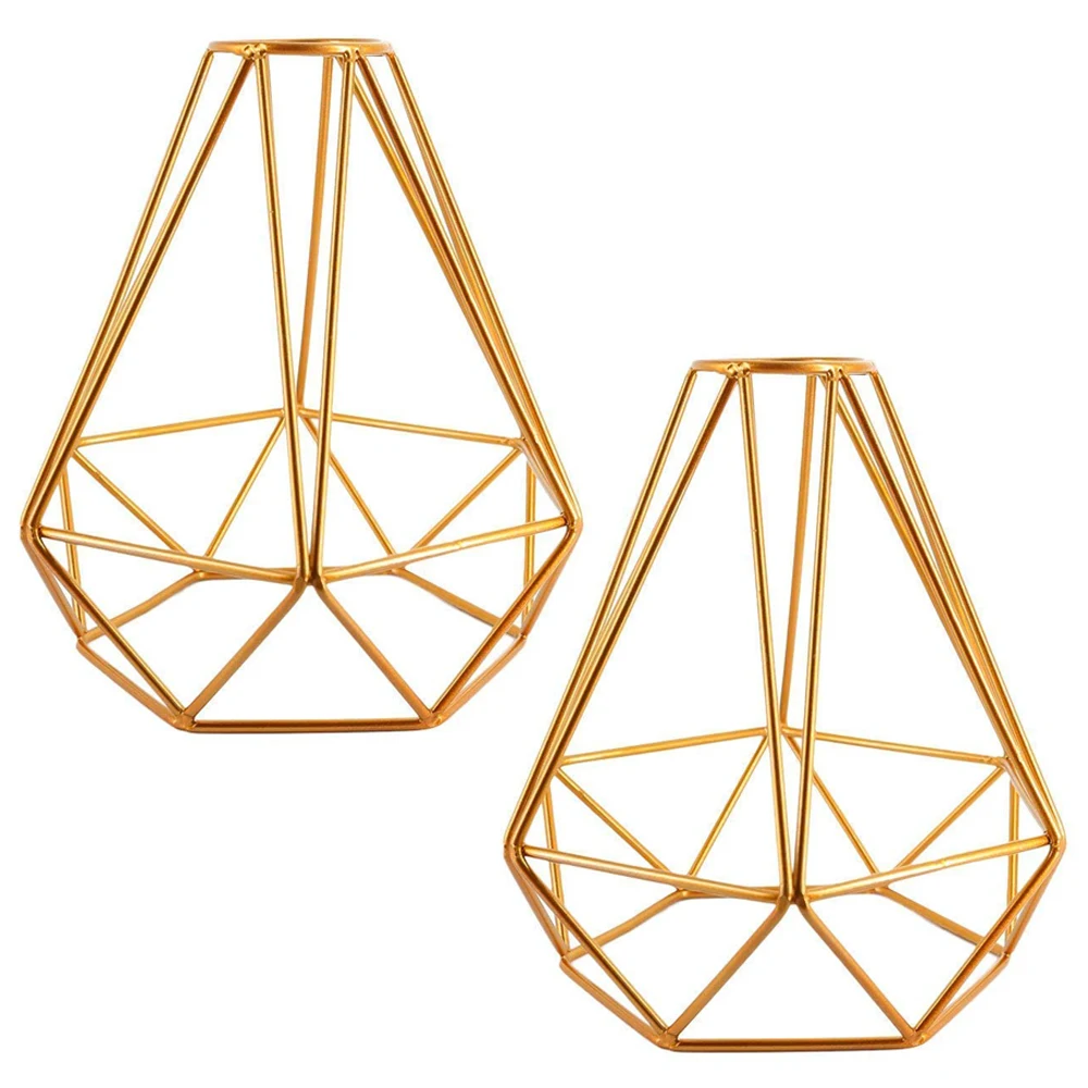 2Pack Gold Винтажный абажур E26 E27 абажур защитный абажур для лампы клетка металлический абажур для лампы DIY подвесной светильник ing потолочный светильник держатель абажур - Цвет корпуса: 2Pack Gold