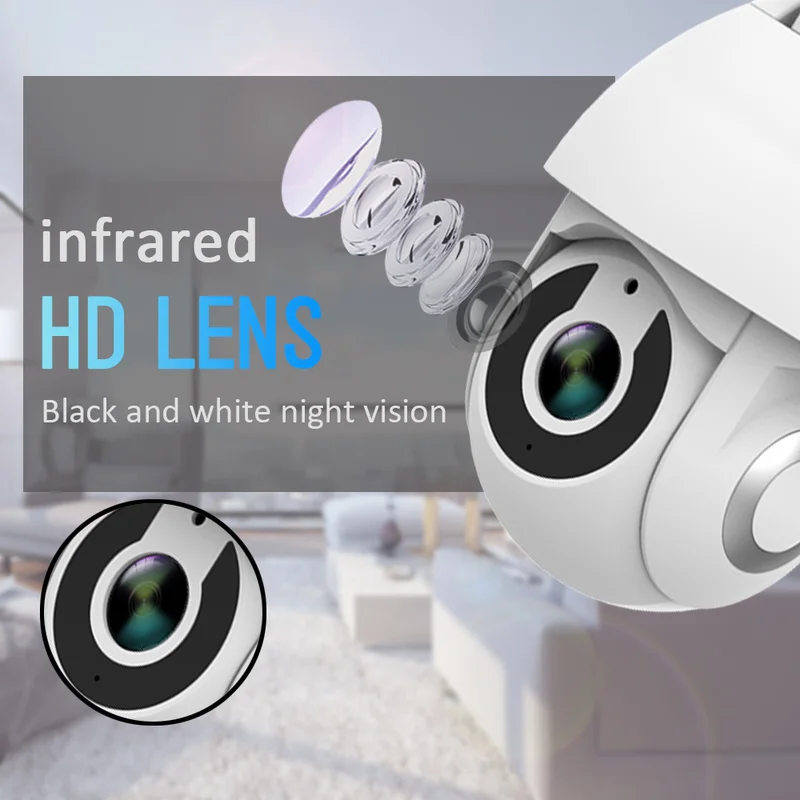 Внешняя камера видеонаблюдения H.265X 1080p купольная PTZ Wi Fi 2 МП|Камеры