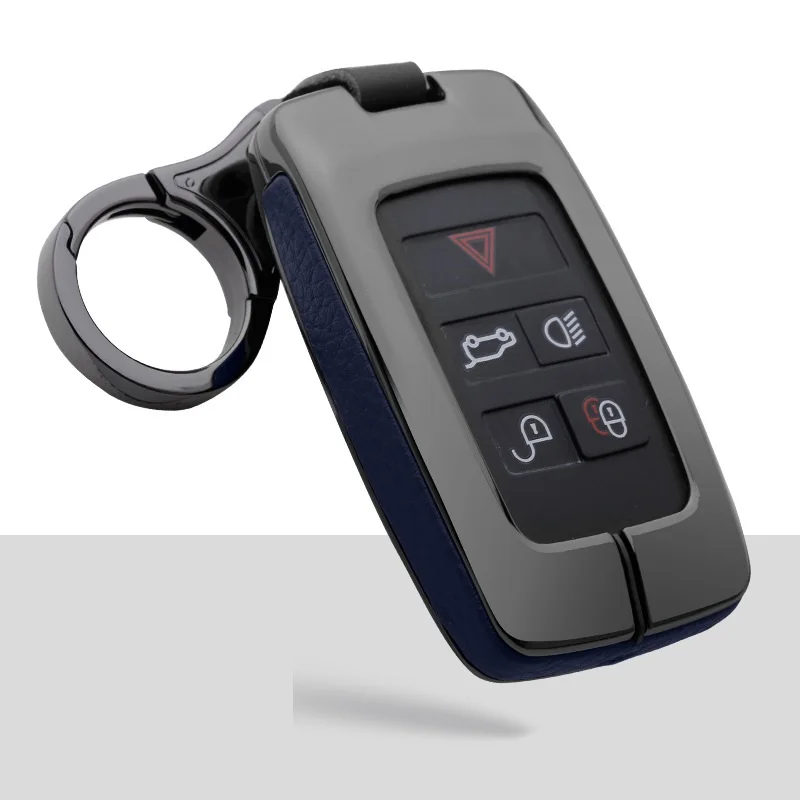 Gun Blue Высокое качество кожаный автомобильный брелок& металлический Футляр для ключей брелок для Land Rover Range Rover Discovery 5 Спортивные - Название цвета: Gun Blue