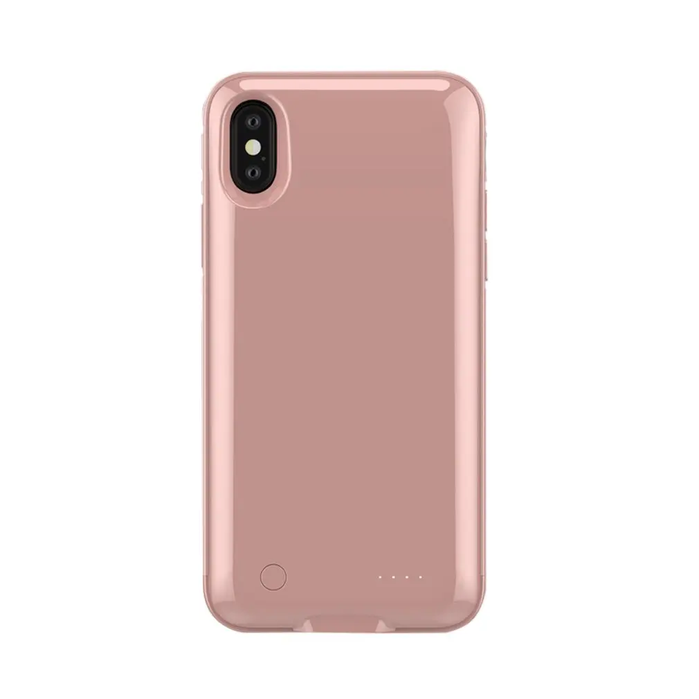 

Wireless 5000mAh Back Clip Battery Charger Case Power Bank For iphone X Mobile Phone Holder Function Power Case with LED light