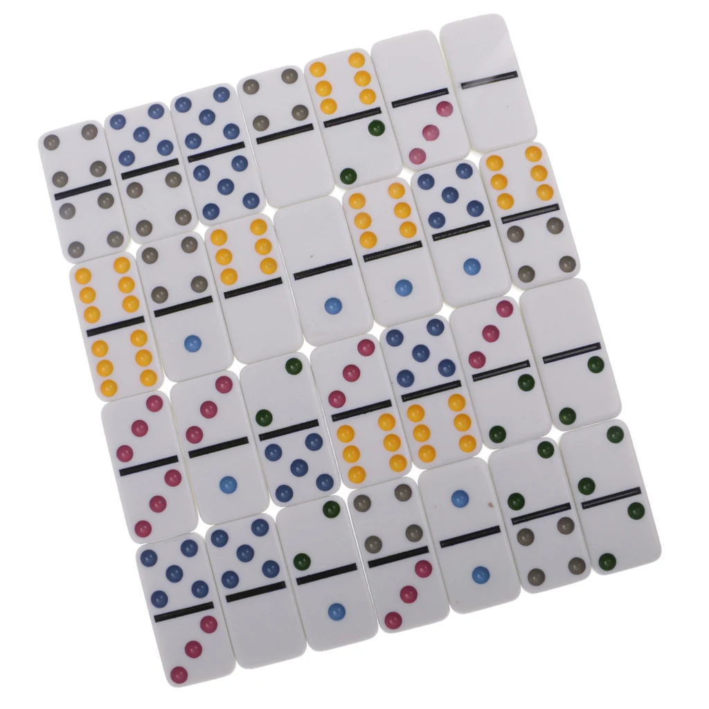 

Double Six Domino Set Traditional Board Game Toy Tin Box Color Dot #2