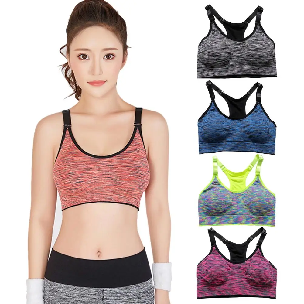 

Adjustable Women Sports Bra Quick Dry Breathable Padded Wirefree Fitness Sport Brassiere Push Up Seamless Running Yoga Bra