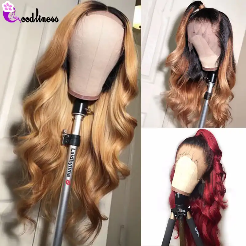 Glueless Brazilian Body Wave Wig 13x4 Colored Human Hair Wigs