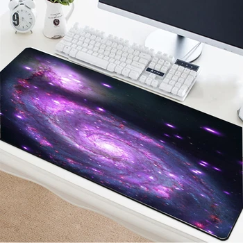 

Yuzuoan Large Mousepad Purple Universe Star Anti-skid Rubber Lock Esports Game Player Computer Desk Mat Diy Personality Rug Pad