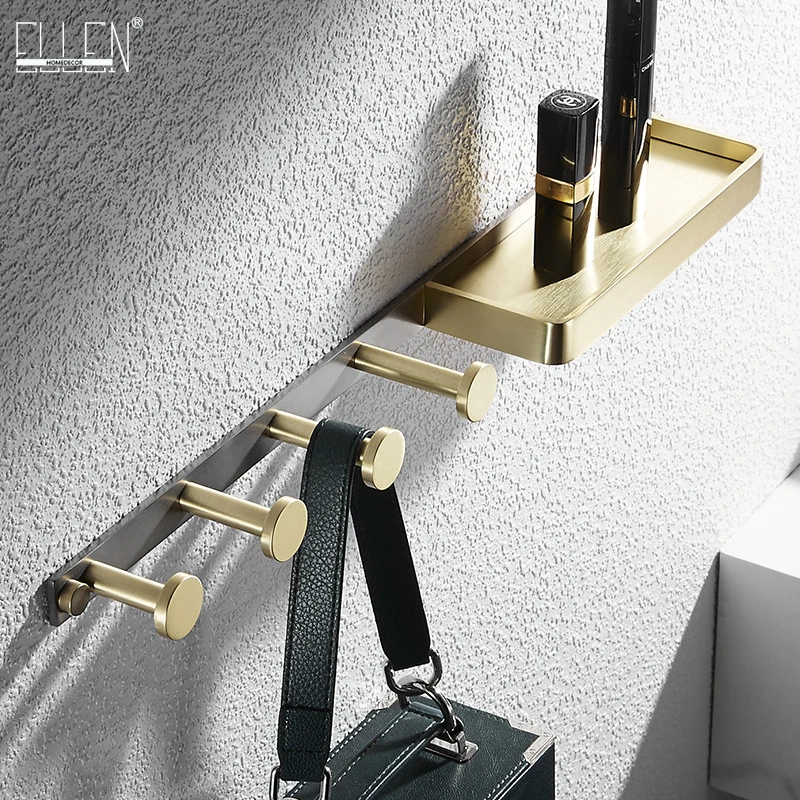 ellen-bathroom-storage-shampoo-holder-wall-hanger-towel-hooks-multifunction-bathroom-hardware-set-elb03