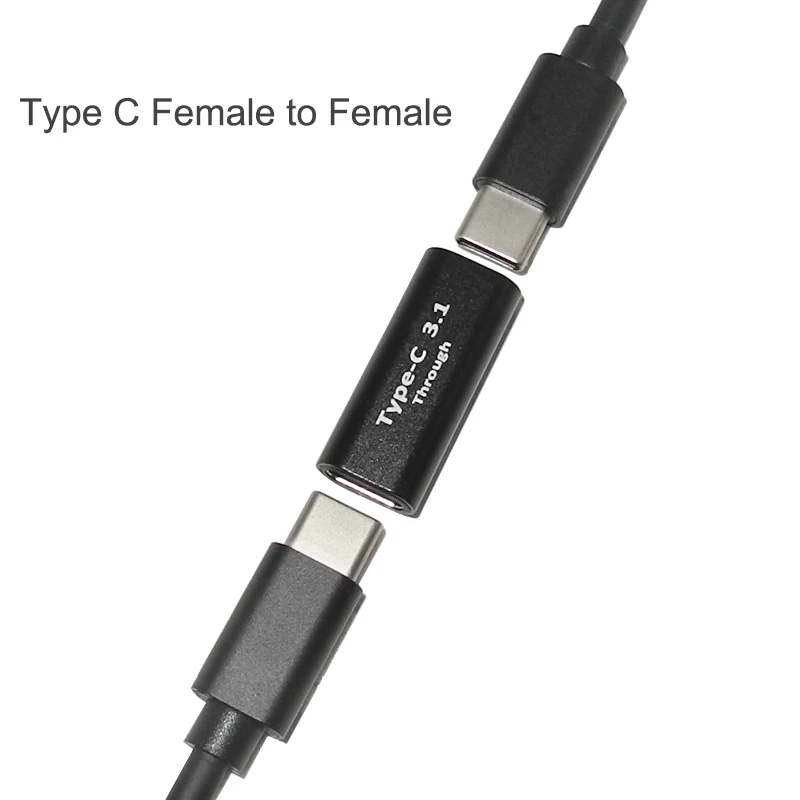 Usb tipo c para tipo-c adaptador de carregamento rápido até 10 gbps fêmea para fêmea USB-C conversor de plugue para samsung s8 s9 oneplus 5