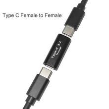 Usb tipo c para tipo-c adaptador de carregamento rápido até 10 gbps fêmea para fêmea USB-C conversor de plugue para samsung s8 s9 oneplus 5