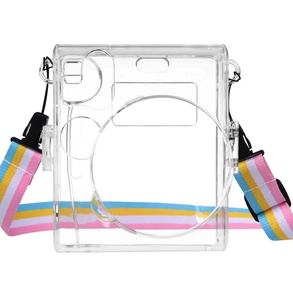 PVC transparent case FUJIFILM Instax Mini 90 Neo Классический чехол из искусственной кожи плечевой ремень сумка для камеры прозрачный ПВХ защитный чехол для переноски - Цвет: PVC transparent case