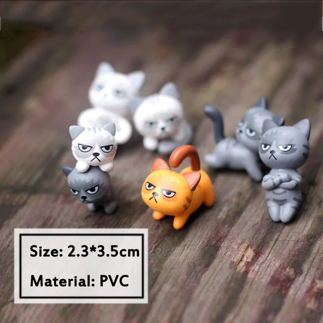 6 pcs one set BAIUFOR миниатюрный счастливый кот Рождественский подарок для детей Террариум аксессуары Волшебные садовые фигурки подарок на день Святого Валентина - Цвет: 6 pcs one set
