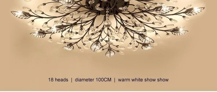 Modern LED Chandelier Fixtures For Living Room Crystal Lampshade Decor Home Lighting Black Gold Bedroom Lustre Ceiling Lamp
