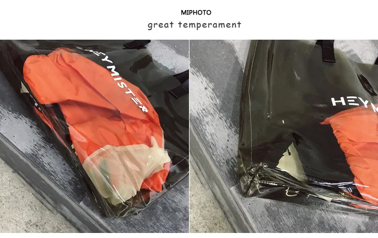 2021 Transparent PVC Handbag beach Shoulder bag Women New Trend Tote Hot Sale Jelly Color Plastic Clear Bag Large capacity