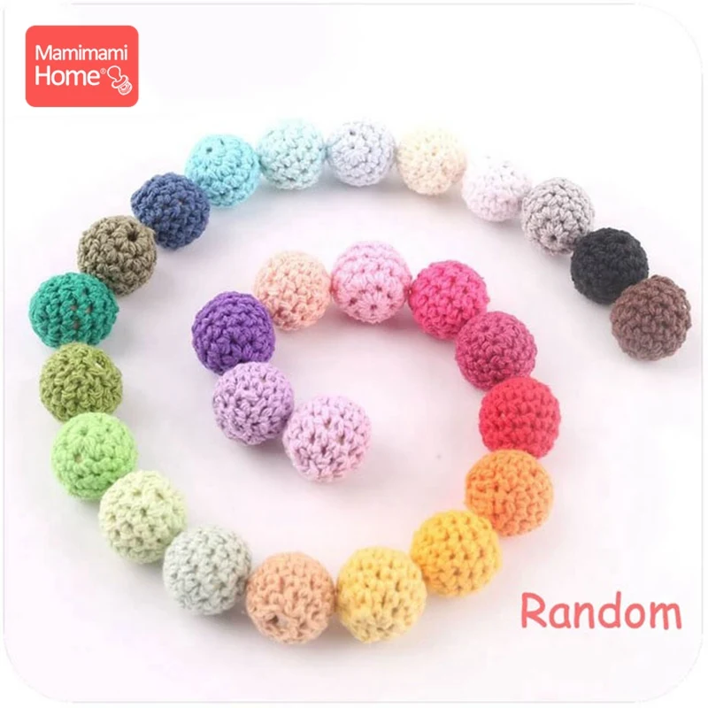 Random Mamihome 20 штук 20 мм деревянные бусины для вязания зубов для детей, вязаные бусины, пустые DIY ожерелье для кормления, подарки, детские товары, Bpa бесплатно - Цвет: Random
