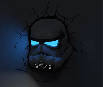 

[Funny] Creative STORM TROOPER helmet figure model 3D Wall Lamp Unique LED light Head lamp Home room decorations gift