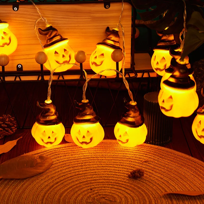 DC4.5V Halloween Pumpkin Funny Scary Eyeball Led Ghost Festival Light String Holiday Courtyard Room Decoration Lantern