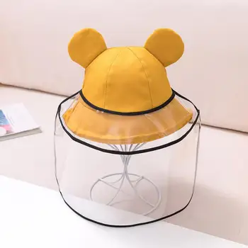 

Kids Dust Proof Anti Droplet Protective Face Mask Sun Protection Bucket Hat