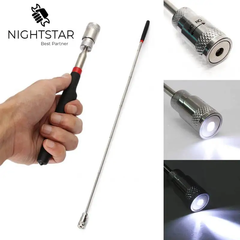 27 дюймов LED Палочки Up Tool телескопическая Телескопический Магнитный Магнит автомобиль лампа факел