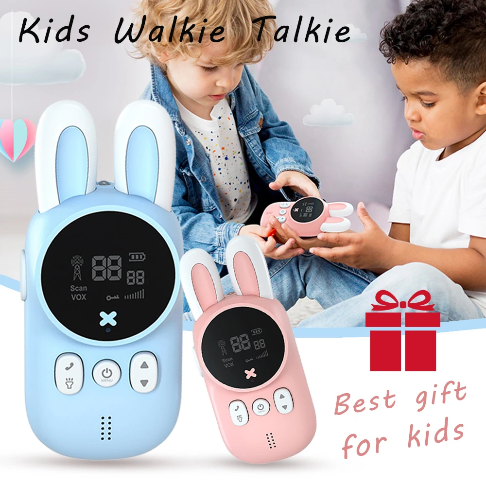 

Mini Kids Walkie Talkie Cute Child Toys Wireless Intercom 1-3 km Two Way Radio Transmitter For Camping/ Family Use/Children Gift