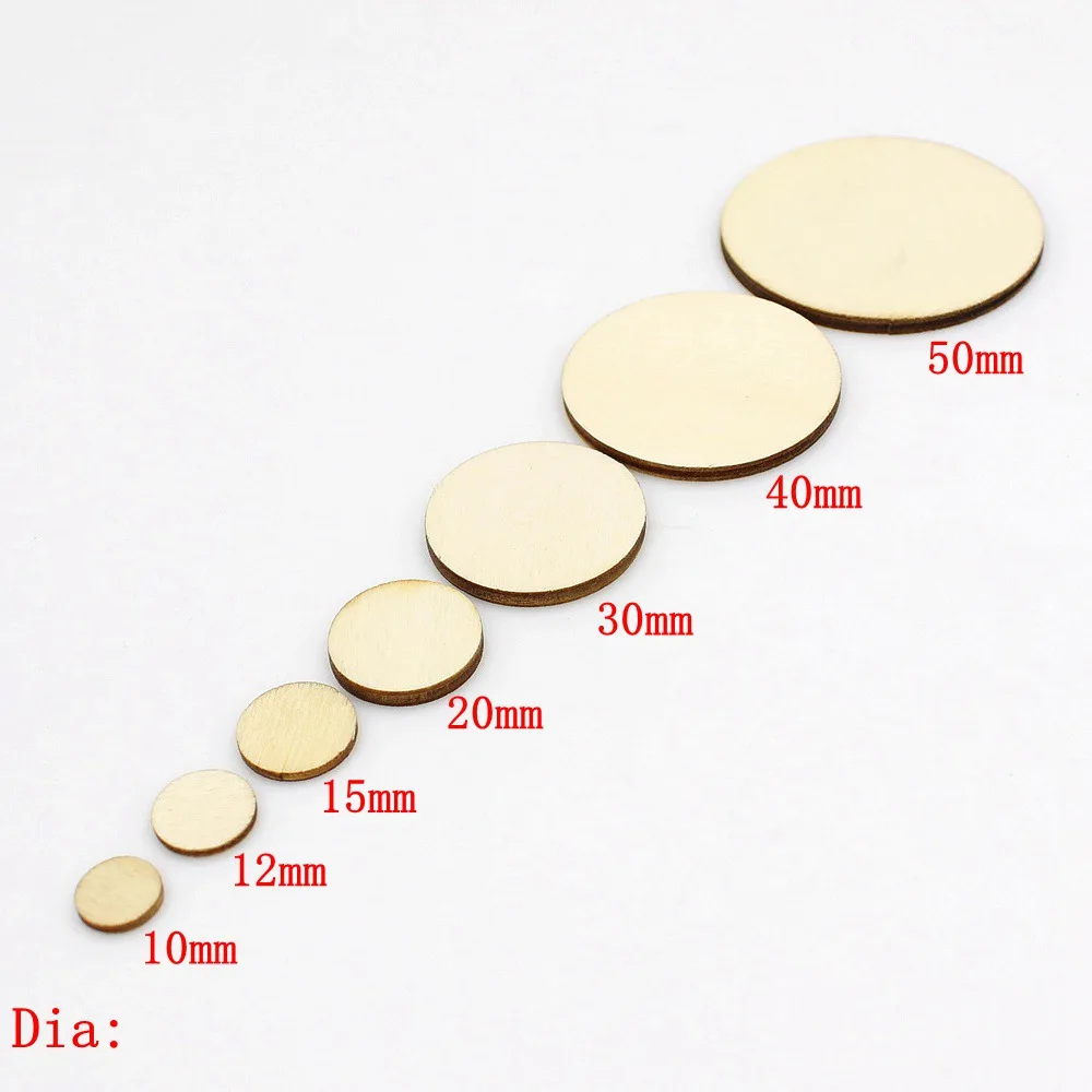 

15/100pcs 10-50mm Unfinished Wooden Round Circles Ring Craft Card Making Scrapbooking DIY Embellishment Arts Decorative Craft