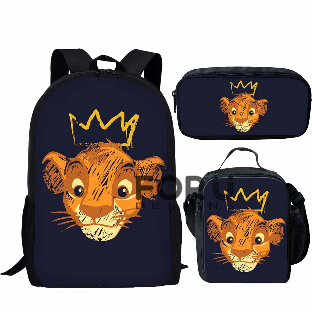 FORUDESIGNS Mochilas детский рюкзак Король Лев Сумка школьная книга сумки Simba принт мультяшный рюкзак для детей девочек мальчиков сумка - Цвет: L5445CGK