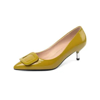 

Cool Design Pumps High Quality Genuine Leather Sexy Pointed Toe High Thin Heel Shoes Women's Pumps Size 43 44 45