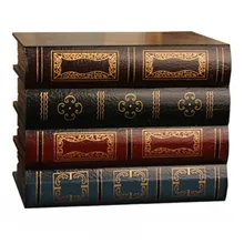 Nuevo estilo caja de libro falso Vintage accesorios de almacenamiento libro joyería almacenamiento embalaje libro de estudio adornos de madera antiguo Deco clásico