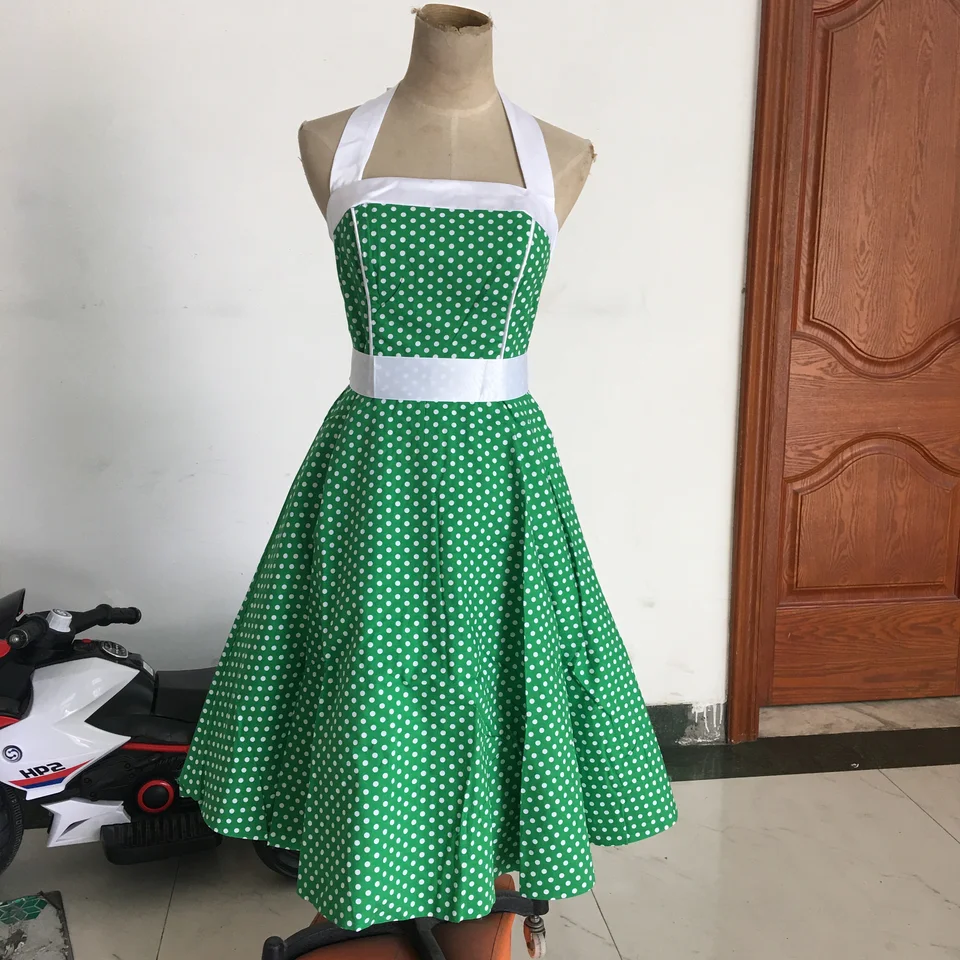 50s style polka dot dress