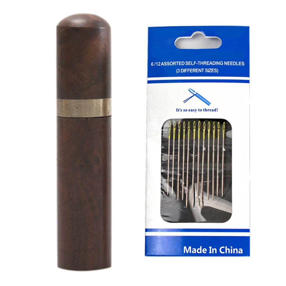 dark brown box needl Набор игл для самостоятельной нарезания, боковое отверстие, Ручное шитье, домашние инструменты MDJ998 - Цвет: dark brown box needl