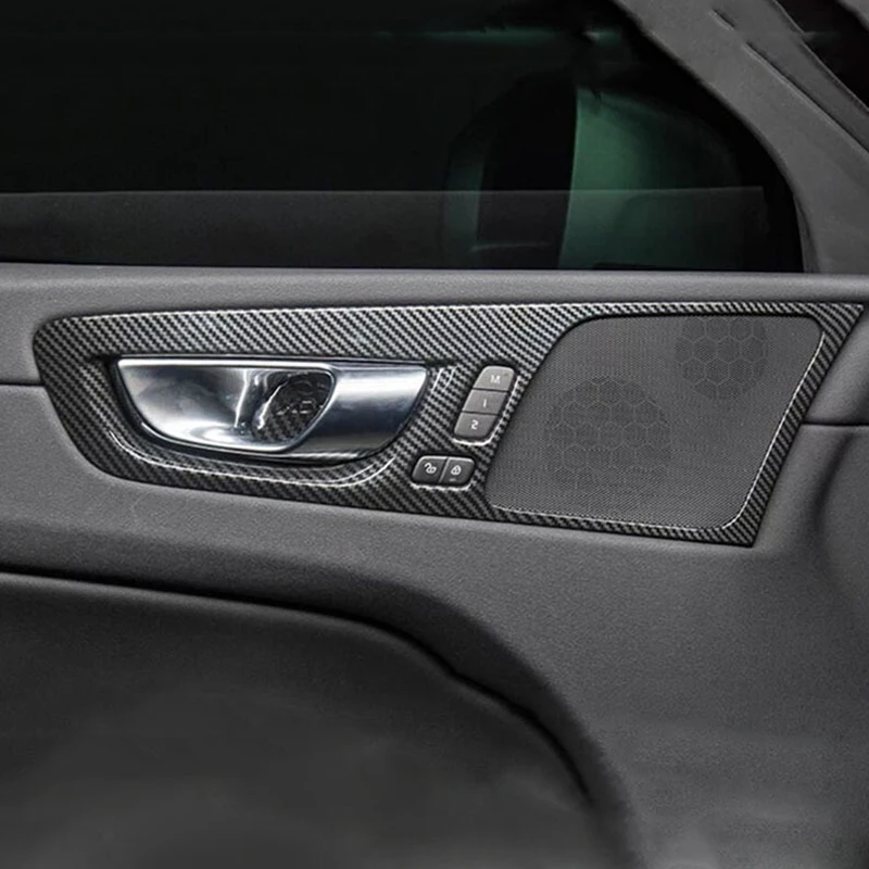 

Carbon Fiber For Volvo XC60 2018 2019 Accessories Auto Inner Door Protector Handle Bowl Panel Decoration Cover Trim Car Styling