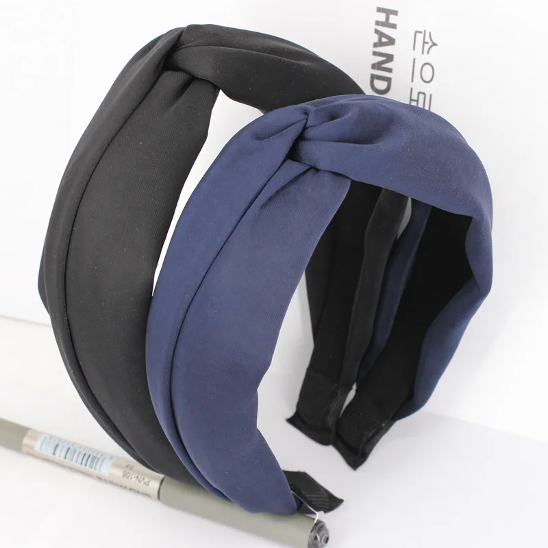 South Korea Hair Bands Large Rims Fabric Headband Simple Versatile Cross Knot Was a Small Face Headband CHIC Hair Accessories Wo