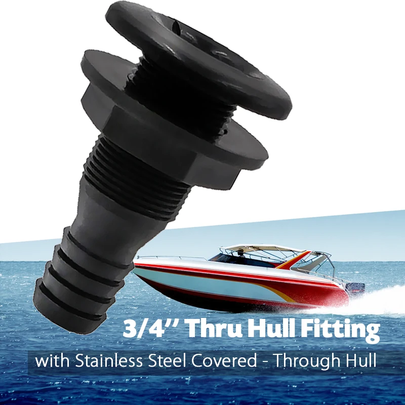 

3/4" Hose Plastic Thru-Hull Bilge Fitting Bilge Pump Drain Vent Hose Fitting For Boats Marine Yacht RV Camper Truck Speedboat