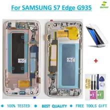 5,5 дюймов Супер AMOLED ЖК-дисплей для samsung Galaxy S7 Edge экран G935 G935F SM-G935F ЖК-дисплей сенсорный дигитайзер сборка с рамкой