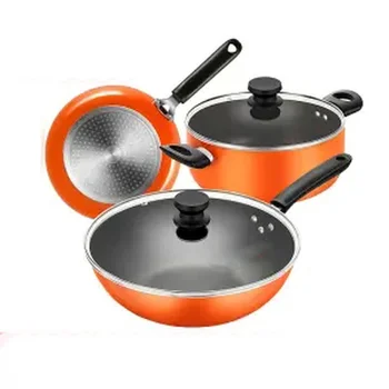 

Non-stick Cookware Set Wok Pan Frying Pan Soup Pot Kitchen Household Wok Open Flame Induction Cooker General Cooking Pots Set
