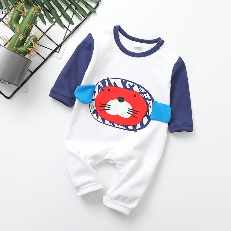 Синий I love Mummy Daddy, комбинезон для новорожденных мальчиков и девочек, одежда с длинными рукавами, осенне-зимний детский комбинезон, милый комбинезон для младенцев - Цвет: Синий