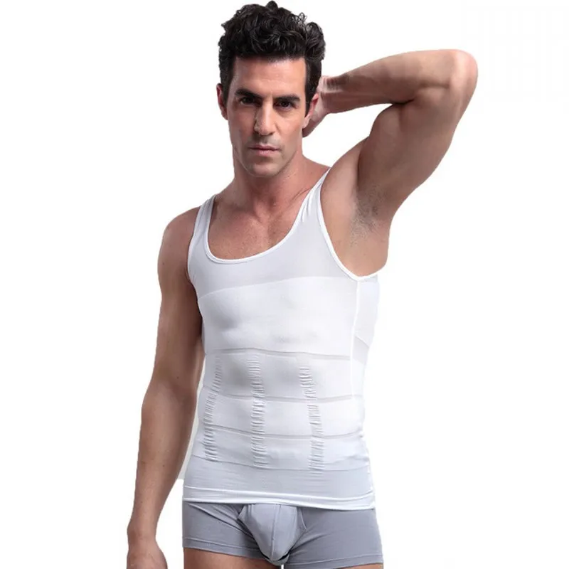 

Undershirt Men Slimming Underwear Body Shaper Waist Corset Vest Shirt Compression Singlet Bodybuidling Fitness Bodysuit 5 Style