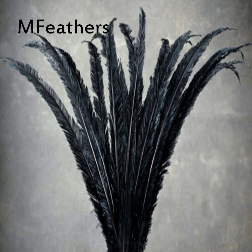 black MFeathers 50 шт./лот 50-55 см(20-22 дюйма) Черный Страус Nandu Trimed перья для шляп/ремесел Свадебные украшения карнавал плюсы - Цвет: black