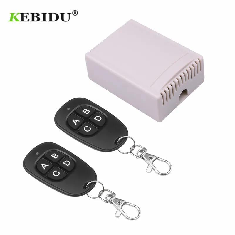 

KEBIDU 2pcs 433Mhz Remote Control Switch DC 12V 4 CH Relay Receiver Module + RF Transmitter Universal 433 MHz Remote Control