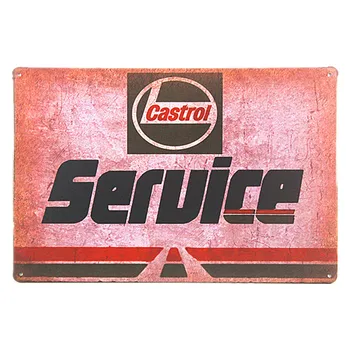 

TIN SIGN Hot Rod Castrol Service Motor Oil vintage garage metal tin sign wall plaque