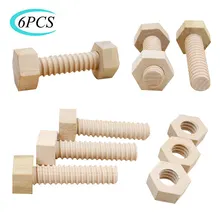 Wooden-Toy Screw-Nut Educational-Toy Hands-On Solid-Wood Assembling for Child Teaching-Aid