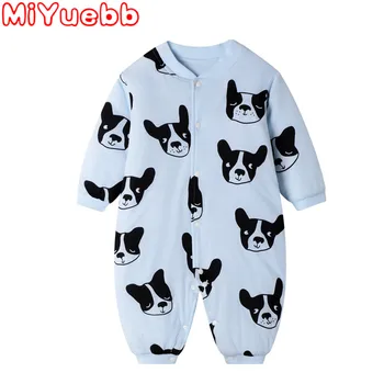 

Spring And Autumn Baby Romper Animal Decoration Single-Breasted V-Neck Cartoon Element Romper Children Cotton 2020 New Romper