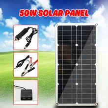Солнечная панель 50 Вт монокристаллическая Кремниевая ячейка для аккумулятора зарядные устройства для сотовых телефонов прикуриватель двойной USB интерфейс 12 В/5 В