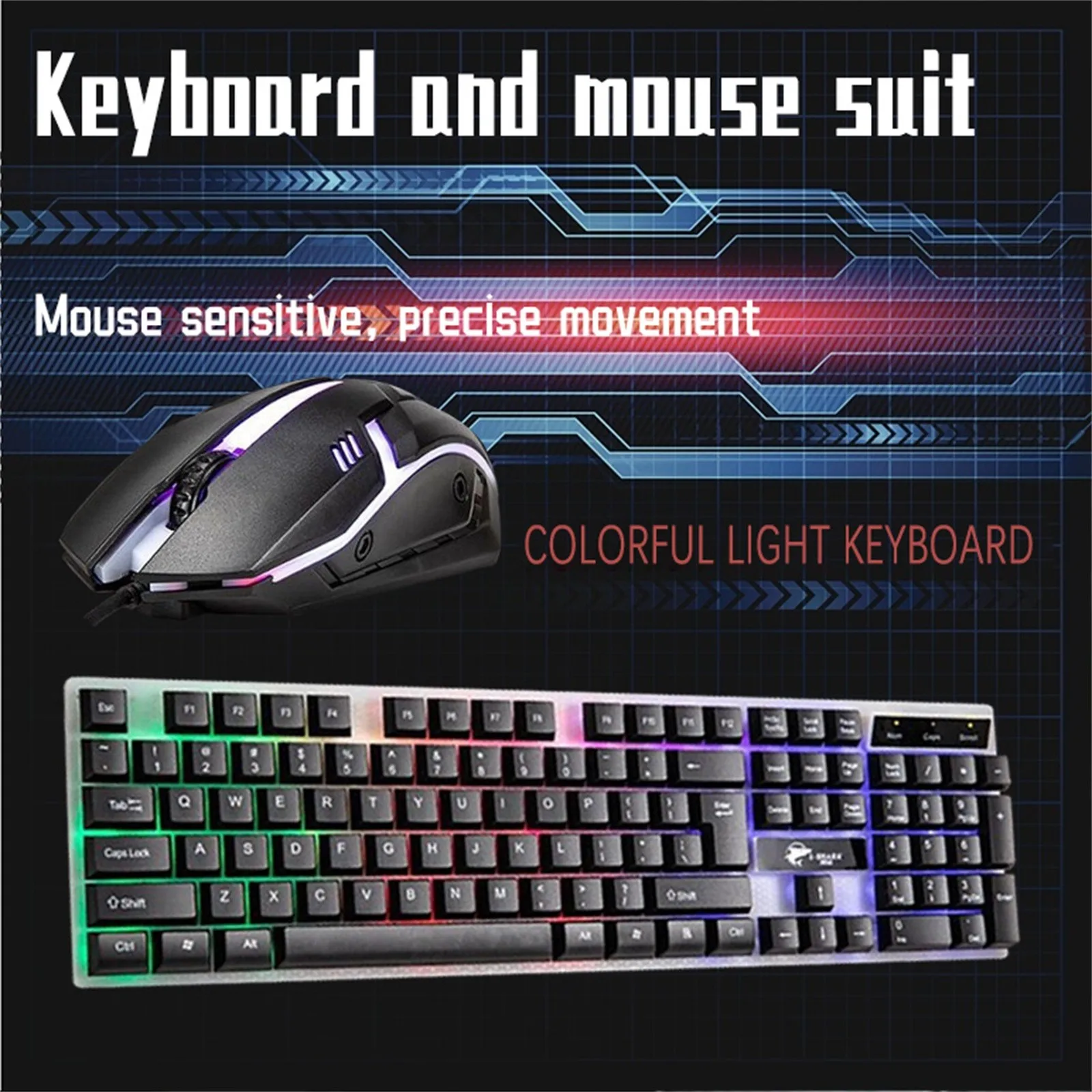 Wired Usb Luminous Gaming Keyboard And Mouse Computer Mechanical Backlit Set High quality mouse and keyboard set | - Цена: 