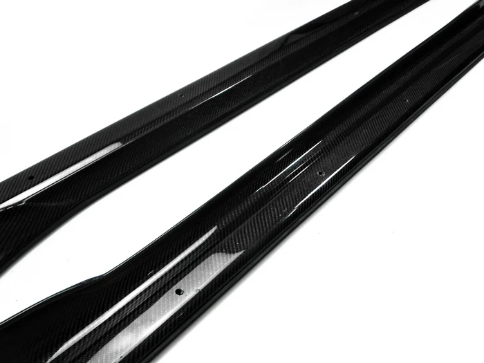 Car-styling PJDM Style Carbon Fiber Side Skirt Extension Glossy Finish Door Step Panel Kit Fibre Tuning Trim Part For FT86 FRS