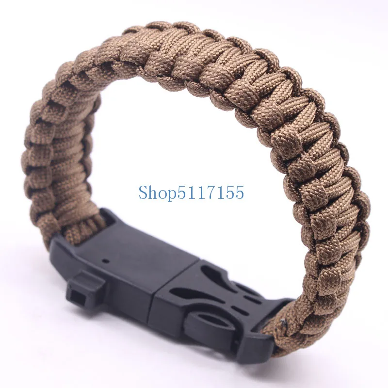 200 шт./лот открытый компас для выживания paracord свисток шестерни пряжка Кемпинг спасательный канат спасательный Браслет