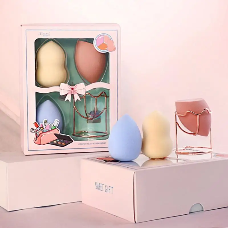 Макияж набор губок супер мягкий Гидрофильная пудра пуховка с стойкой для хранения смешивания основа контура лица крем Косметическая пуховка