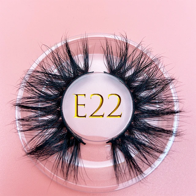 25mm E06 MIKIWI 100% handmade natural  thick  Eye lashes wispy makeup extention tools 3D mink hair volume soft false  eyelashes E22 round case