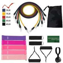 17Pcs Resistance Bands Set Expander Tubes Rubber Band Stretch Training Physical Therapy Home Gyms Workout Elastic Band Pull Rope