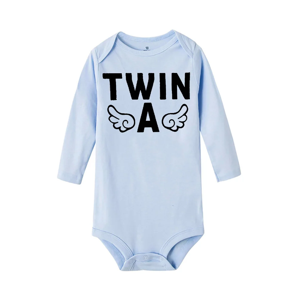 4 Color Newborn Baby Bodysuits Twin Brothers Sisters Long Sleeve Comfortable Infant Jumpsuits Boys Grils Crawling Clothes Winter 2