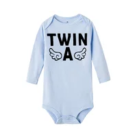 4 Color Newborn Baby Bodysuits Twin Brothers Sisters Long Sleeve Comfortable Infant Jumpsuits Boys Grils Crawling Clothes Winter 2