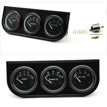 Set Triple Gauge Kit Spare Parts Electrical Sensor Black Indicator Water 3 in 1 Temperature Pressure 2 pieces heidelberg printing machine spare parts sm74 water sensor m2 161 1531 sm52 sensor l2 110 1563
