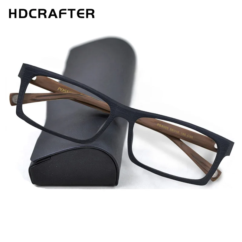 Очки HDCRAFTER с деревянной оправой 2020 для мужчин оптические Квадратные аксессуары |
